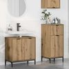 vidaXL Badezimmerm&ouml;bel-Set 2 pcs Artisan-Eiche Sperrholz und Metall