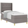 vidaXL Boxspringbett mit Matratze mit Kopfteil Taupe 90 x 200 cm Stoff