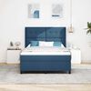 vidaXL LED Boxspringbett mit Matratze Blau 140 x 200 cm Stoff
