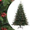 vidaXL K&uuml;nstlicher Weihnachtsbaum Klappbar mit Zapfen & Beeren 180 cm