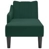vidaXL Chaiselongue mit Rechter Armlehne Dunkelgr&uuml;n Samt