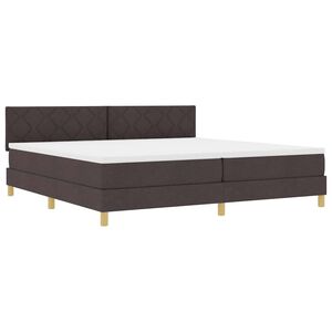 vidaXL LED Boxspringbett mit Matratze Dunkelbraun 200 x 200 cm Stoff