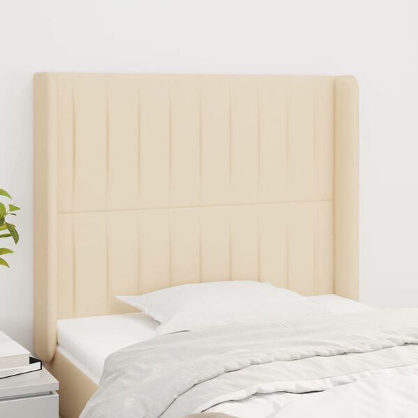 vidaXL Kopfteil mit Ohren Creme 83x16x118/128 cm Stoff