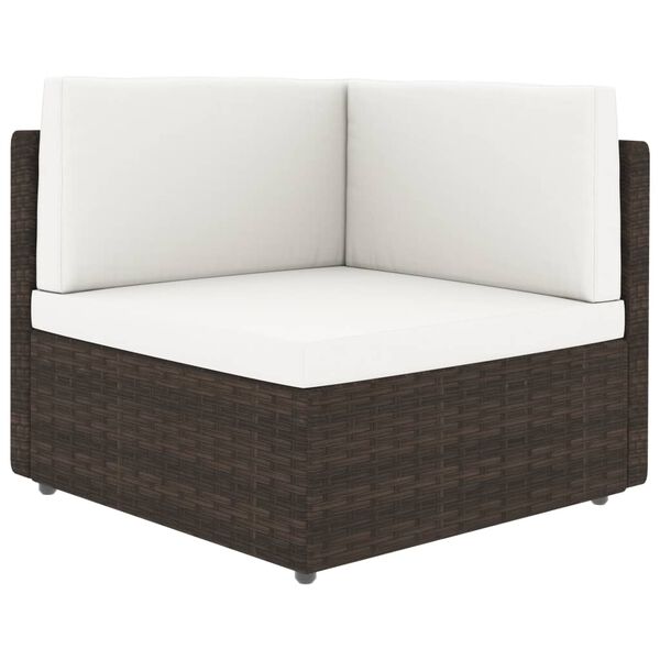 vidaXL 8-tlg. Garten-Lounge-Set mit Kissen Braun Poly Rattan
