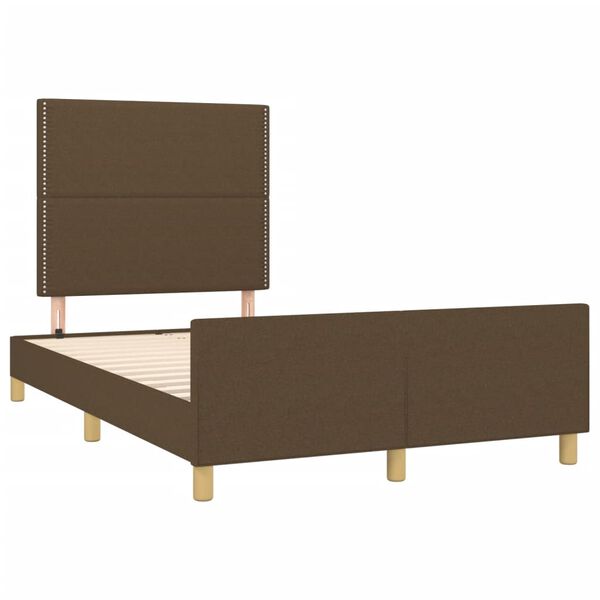 vidaXL Bettgestell ohne Matratze Dunkelbraun 120x190 cm Stoff