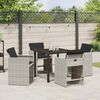 vidaXL Garten Essgruppe mit Kissen 5 pcs Hellgrau Poly-Rattan