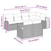 vidaXL Gartensofa-set mit Kissen 7 pcs Schwarz und Wei&szlig; Poly-Rattan