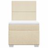 vidaXL Boxspringbett mit Matratze Creme 90x190 cm Stoff