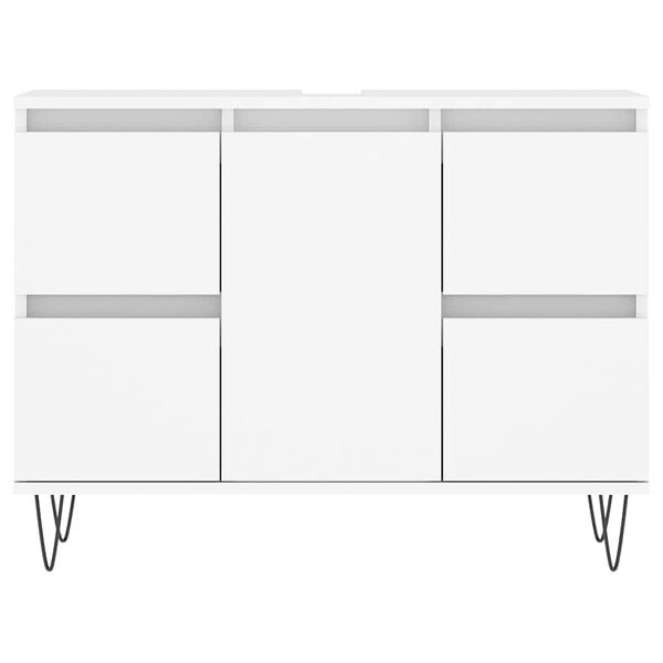 vidaXL Badschrank Weiß 80x33x60 cm Holzwerkstoff