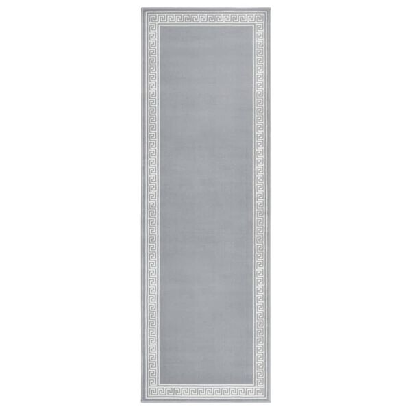 vidaXL Teppichl&auml;ufer BCF Grau mit Motiv 100x300 cm
