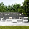vidaXL 10-tlg. Garten-Sofagarnitur Wei&szlig; Massivholz Kiefer
