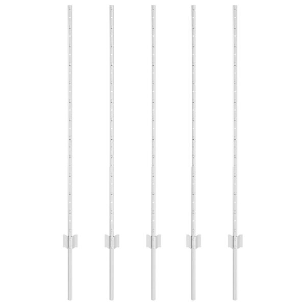 vidaXL Zaunpfosten 5 pcs Silber 120 cm Stahl