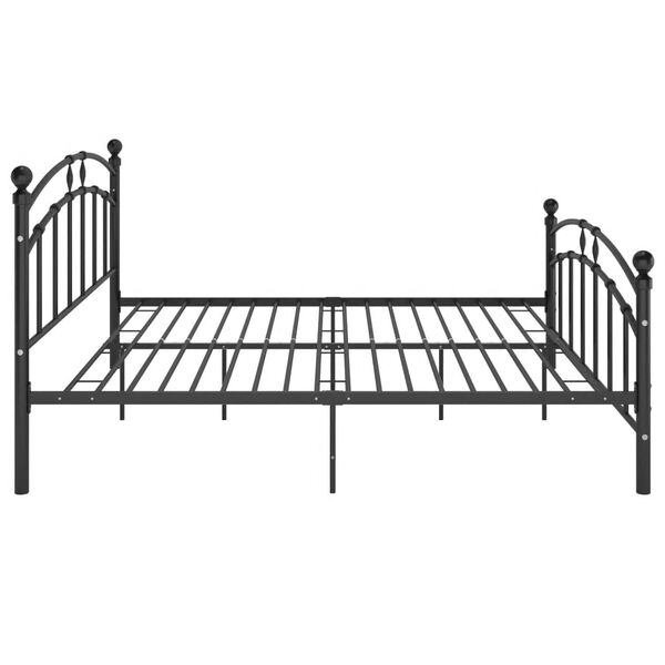 vidaXL Bettgestell Schwarz Metall 160x200 cm
