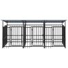 vidaXL Outdoor-Hundezwinger mit Dach Stahl 5,63 m&sup2;