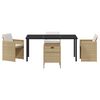 vidaXL Garten Essgruppe 5 pcs Beige Poly-Rattan