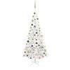 vidaXL K&uuml;nstlicher Weihnachtsbaum mit Beleuchtung Kugeln L 240 cm Wei&szlig;