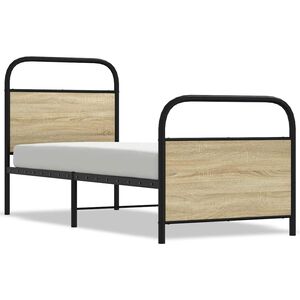 vidaXL Bettgestell ohne Matratze 75x190 cm Sonoma-Eiche Holzwerkstoff