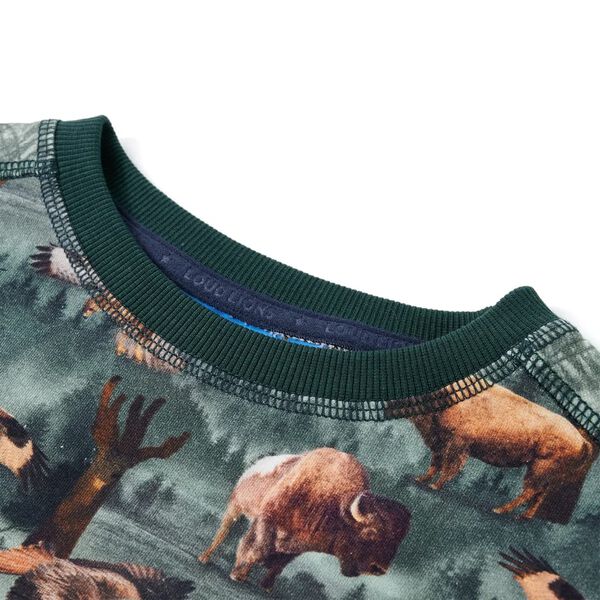 Kinder-Sweatshirt Dunkelgr&uuml;n 128