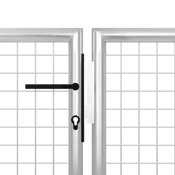 vidaXL Gartentor aus Stahl 400 x 75 cm Silber