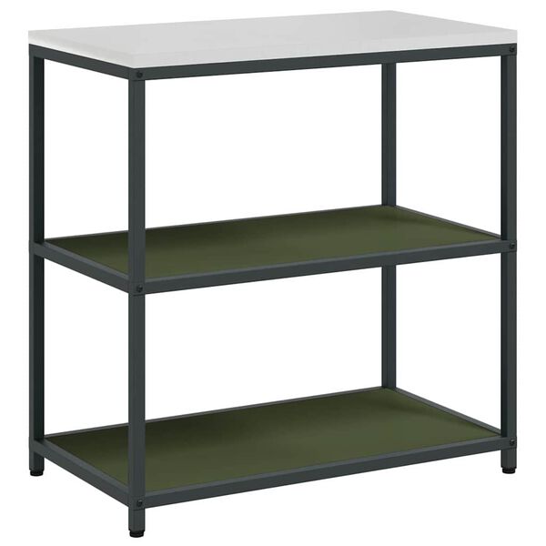 vidaXL K&uuml;chenaufbewahrung mit Regal Olive Gr&uuml;n 60 x 50 x 92 cm Stahl