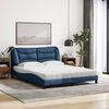 vidaXL Bett mit Matratze "Hvar" Blau 160x200 cm Stoff