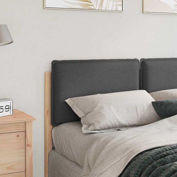 vidaXL Gepolstertes Kopfteil Nat&uuml;rlich und Dunkelgrau 160 cm