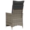 vidaXL Gartensessel mit Kissen 2 Stk. Verstellbar Grau Poly Rattan