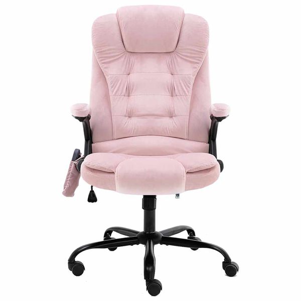 vidaXL Massage-B&uuml;rostuhl Rosa Samt