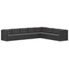 vidaXL 8-tlg. Garten-Lounge-Set mit Kissen Schwarz Poly Rattan
