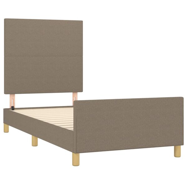 vidaXL Bettgestell ohne Matratze Taupe 100x200 cm Stoff