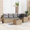 vidaXL Gartensofa-set 6 pcs Beige Poly-Rattan