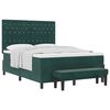 vidaXL Boxspringbett mit Kopfteil Dunkelgr&uuml;n 200 x 140 cm Samt