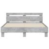 vidaXL Bettgestell mit Kopfteil LED-Beleuchtung Betongrau 150x200 cm