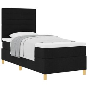 vidaXL Boxspringbett mit Matratze Schwarz 80 x 200 cm Stoff