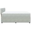 vidaXL Boxspringbett mit Matratze Hellgrau 160x200 cm Samt