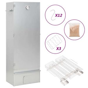vidaXL R&auml;ucherofen mit Kaltrauchgenerator Verzinkter Stahl