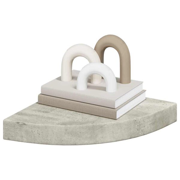 vidaXL Eck-Schweberegale 2 Stk. Betongrau 25x25x3,8 cm MDF
