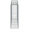 vidaXL Gabione mit Hochbogen 200x50x120/140 cm Verzinktes Eisen