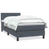 vidaXL Boxspringbett mit Matratze Dunkelgrau 100x220 cm Samt