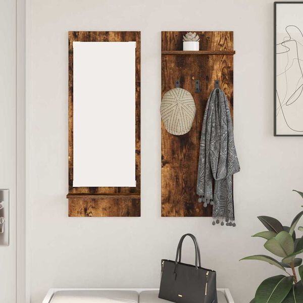 vidaXL Wandmontierter nachttisch Ger&auml;ucherte Eiche 70 x 10 x 90 cm