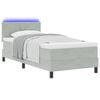 vidaXL LED Boxspringbett mit Matratze Hellgrau 90 x 190 cm Samt