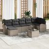 vidaXL Sofa Set mit Kissen mit Speicher 8 pcs Grau Poly-Rattan