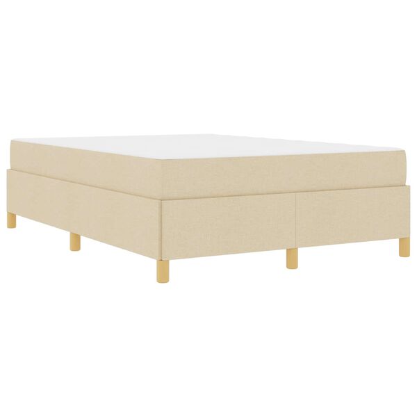 vidaXL Bettrahmen mit Matratze Creme 140 x 190 cm Stoff