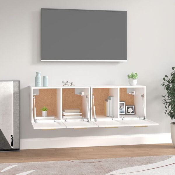 vidaXL Wandschr&auml;nke 2 Stk. Wei&szlig; 60x36,5x35 cm Holzwerkstoff