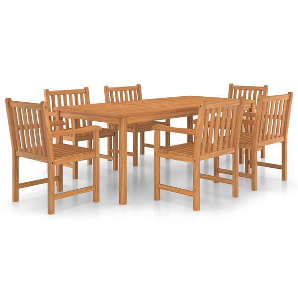 vidaXL 7-teiliges Garten-Ess-Set 200 x 100 cm Massivholz Teak