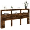 vidaXL LED-Kopfteil mit Ablagen R&auml;uchereiche 200x17x102 cm