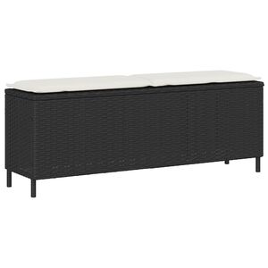 vidaXL Gartenbank mit Kissen Schwarz 110x30x40,5 cm Poly Rattan