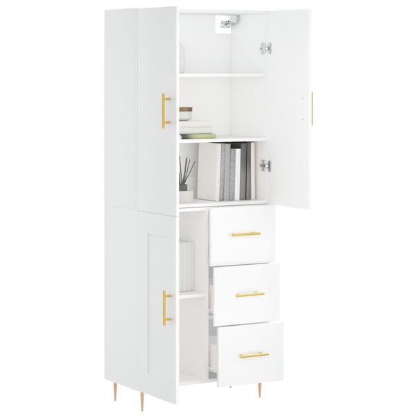vidaXL Highboard Wei&szlig; 69,5x34x180 cm Holzwerkstoff