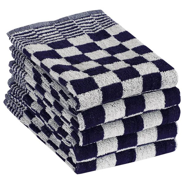 vidaXL 50-tlg. Handtuch-Set Blau und Wei&szlig; Baumwolle