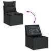 vidaXL Gartensofa-set mit Speicher 5 pcs Schwarz Poly-Rattan